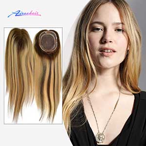 Eurpean Virgin Human Hair Mono Top Rooted Women Hair Topper